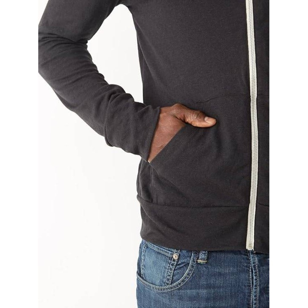 Alternative Apparel Eco-Fleece Full Zip Hoodie Black Men's Lightweight Comfort - Picture 3 of 4